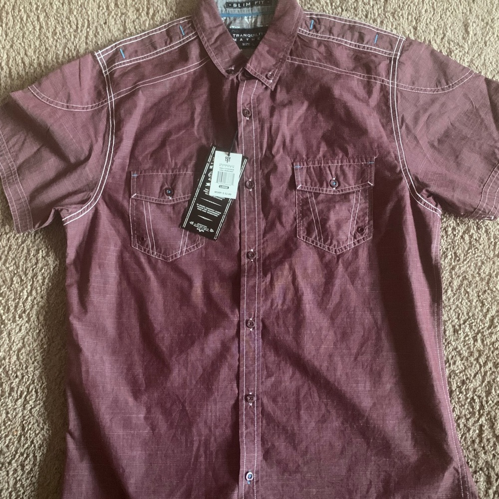 Red Button down shirt